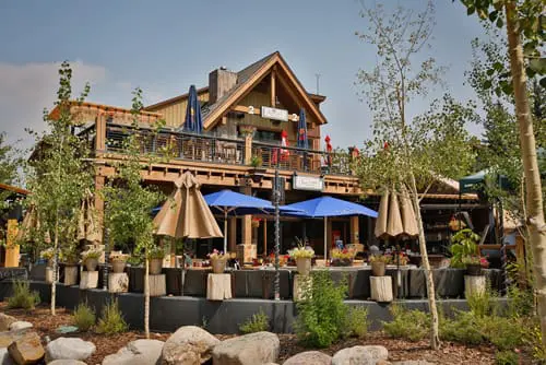 Outside deck and seating at the Base Camp Bar & Grill for private events and parties