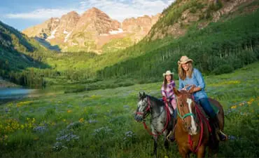 horseback riding at the maroon bells in snowmass colorado