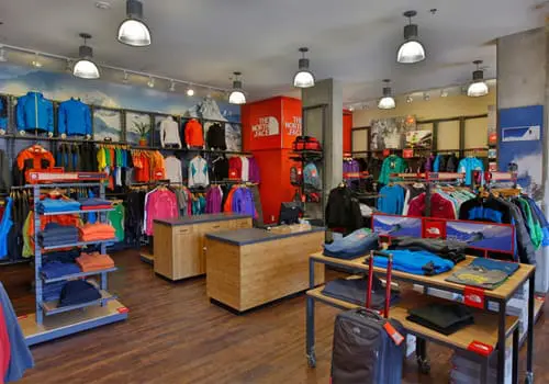 inside of The North Face store