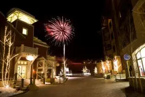 fireworks in town outside