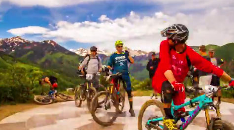 group of mountain bikers