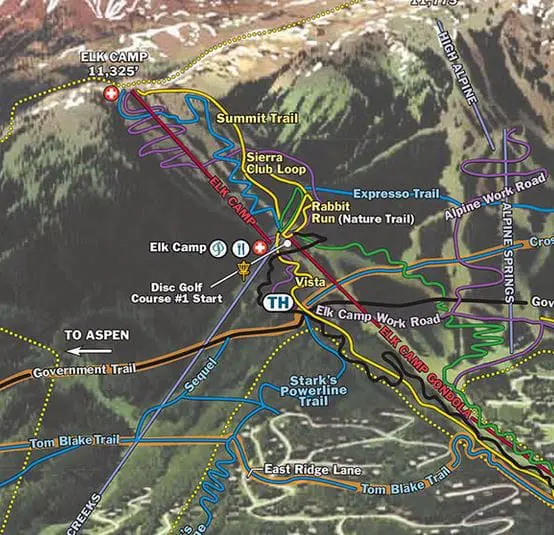 Summer Trail Map of Aspen Snowmass