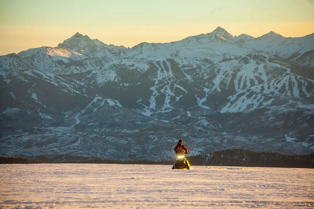 snowmobiler in snowmass