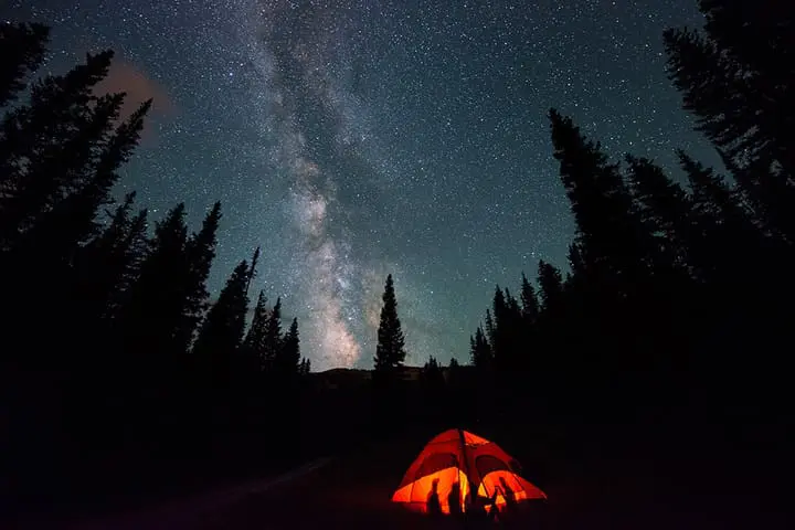 summer camping in Snowmass at night