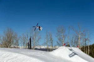 person on skis doing a jump