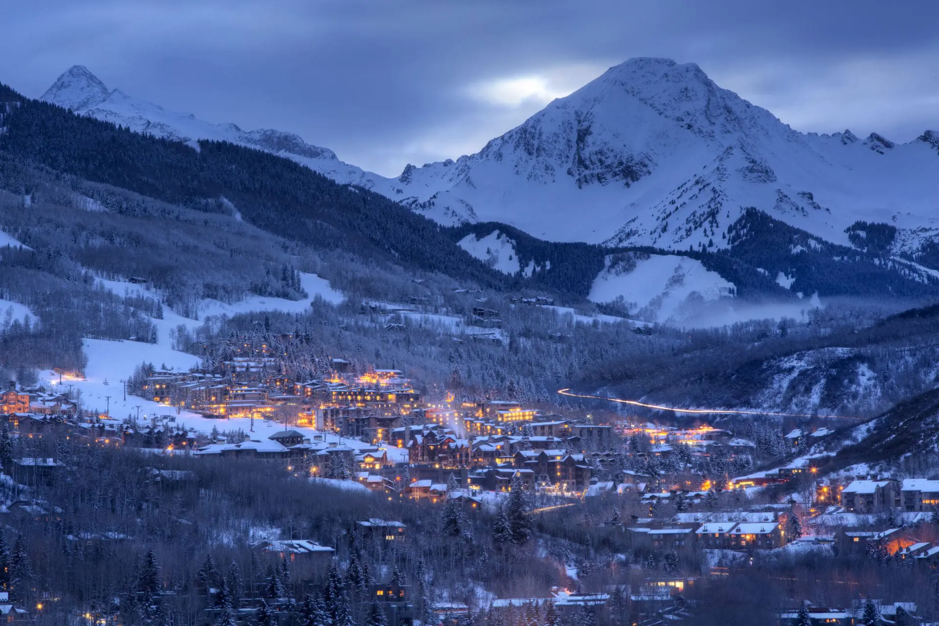 Snowmass outdoors at dusk