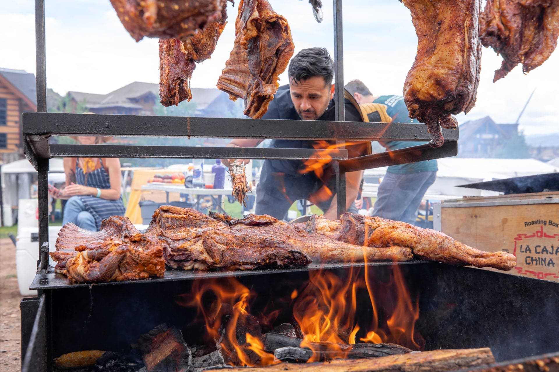 heritage fire chef bbq over open grill