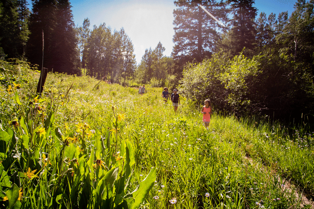 family hike with kids in aspen snowmass