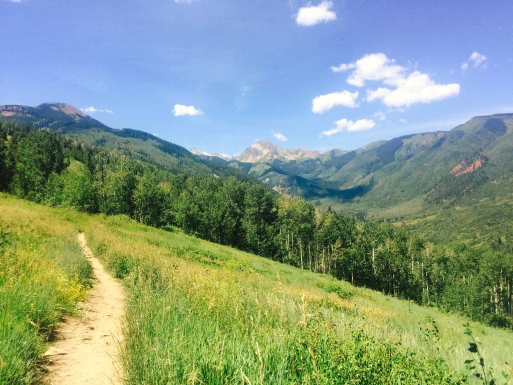 Ditch Trail Color with view of mt daly