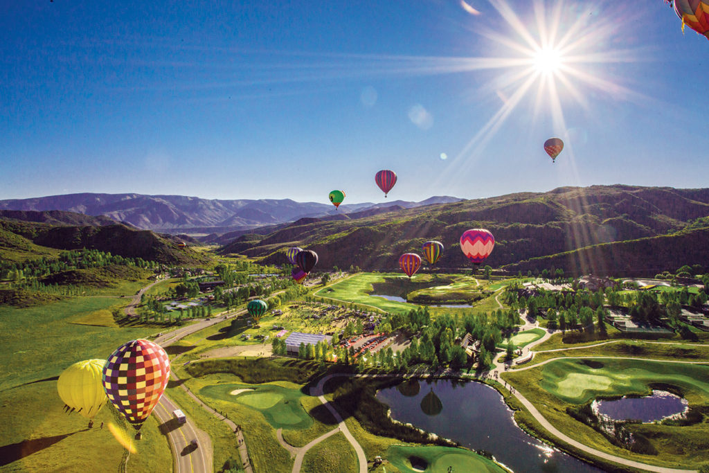 view of the Snowmass Balloon Festival in Summer