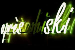 Aprés Ski sign at limelight hotel in Snowmass Base Village